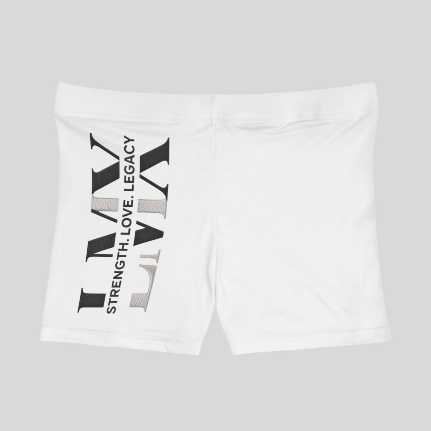 LMX Designs Women’s Spandex Shorts – Love, Strength, Legacy Edition