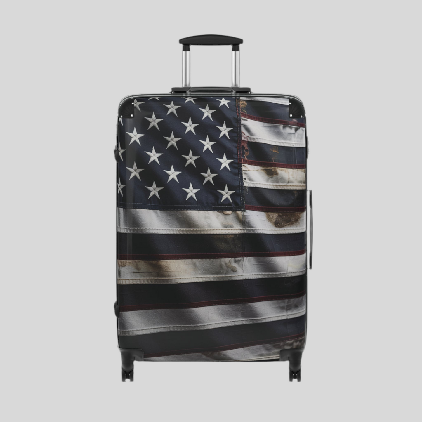Distressed Patriot Travel Luggage – Black & White American Flag Edition