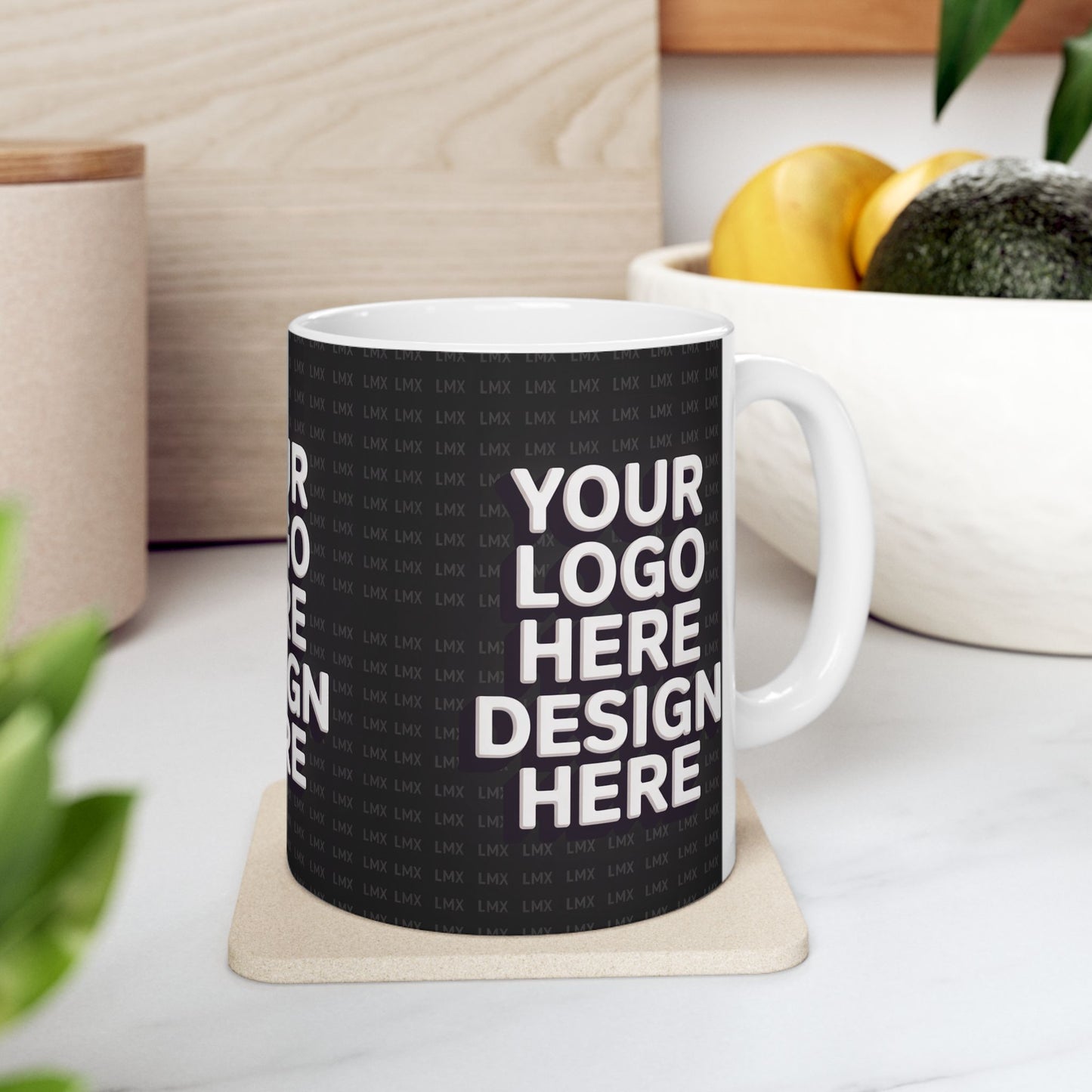 Introducing our Customizable Black Ceramic Coffee Mug – 11 oz & 15 oz