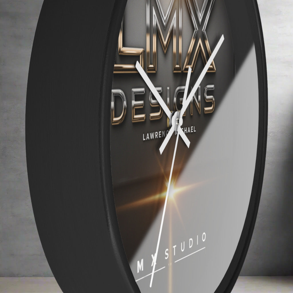 LMX Studio Signature Wall Clock – Premium Silent Quartz Designer Clock | Modern Luxury Home & Office Décor by Lawrence Michael (Black or White Frame)