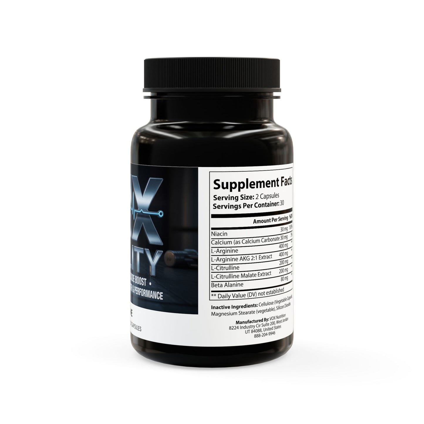 LMX Vitality L-Arginine Supplement (60 Capsules) – Nitric Oxide Booster for Performance & Heart Health