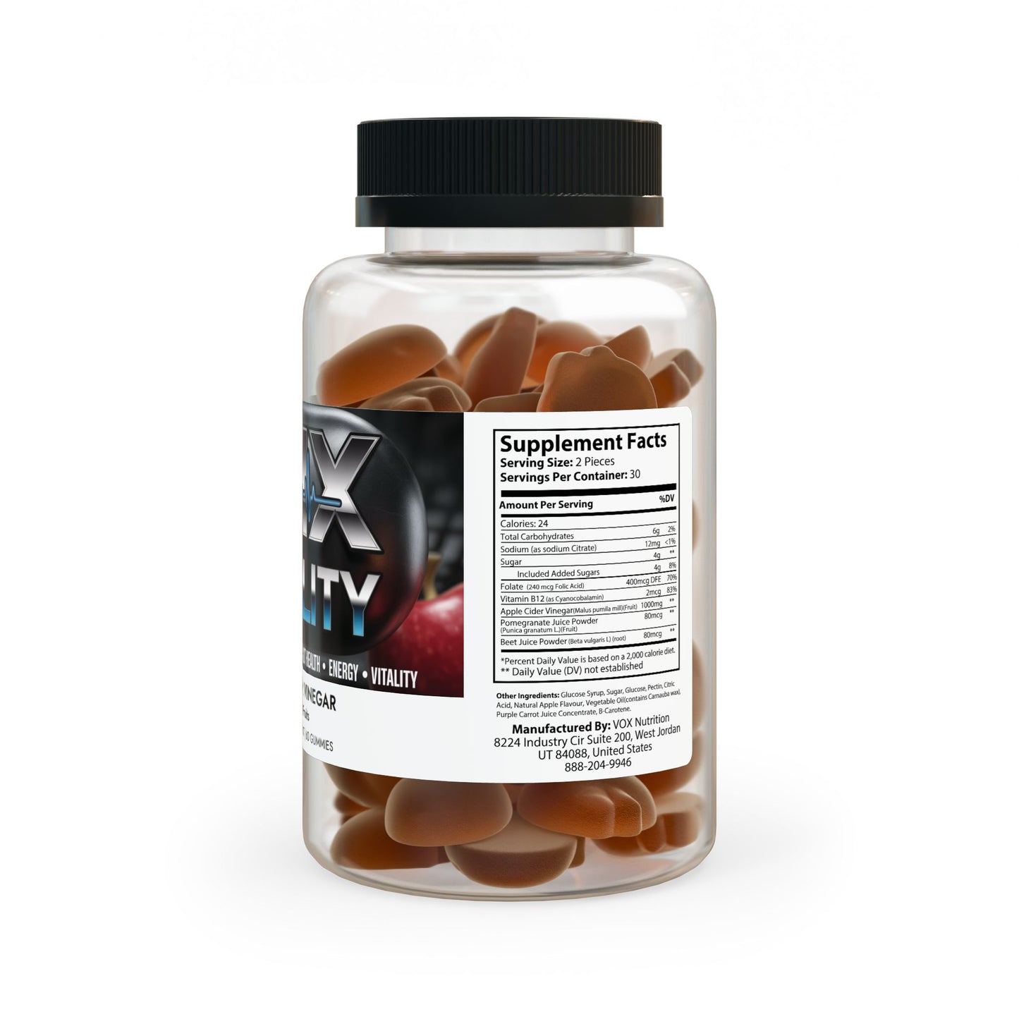 LMX Vitality Apple Cider Vinegar Gummies – Digestive & Metabolic Support (60 Gummies)