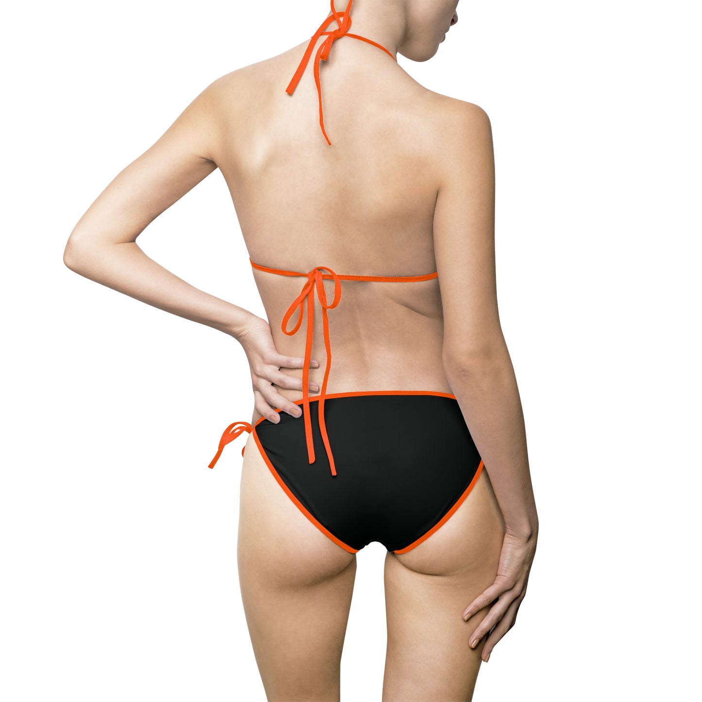 LMX Designs Splash Paint Logo. All Black Women’s Bikini Swimsuit – Chic Logo Style for Summer Beach Days and Pool Parties