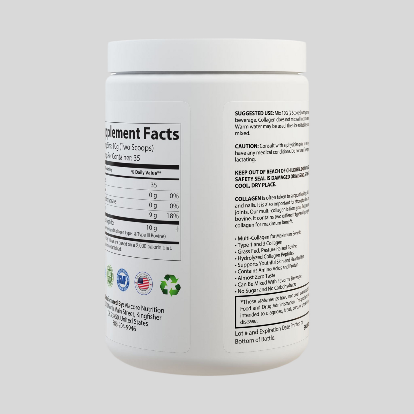 LMX Vitality Collagen Peptides Type I & III | Premium Grass-Fed Hydrolyzed Protein Powder