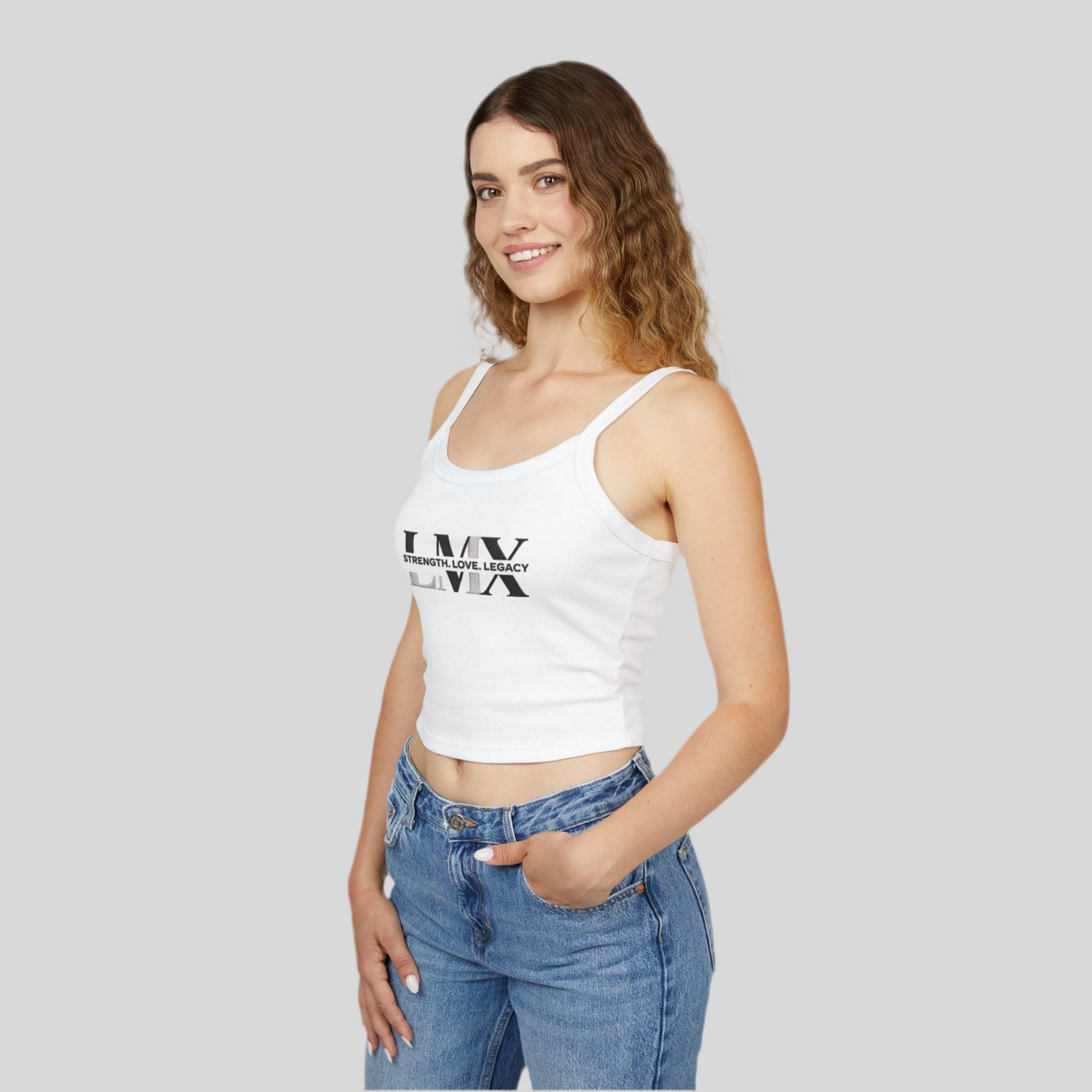 LMX Inspirational Women’s Spaghetti Strap Tank Top – Strength, Love, Legacy