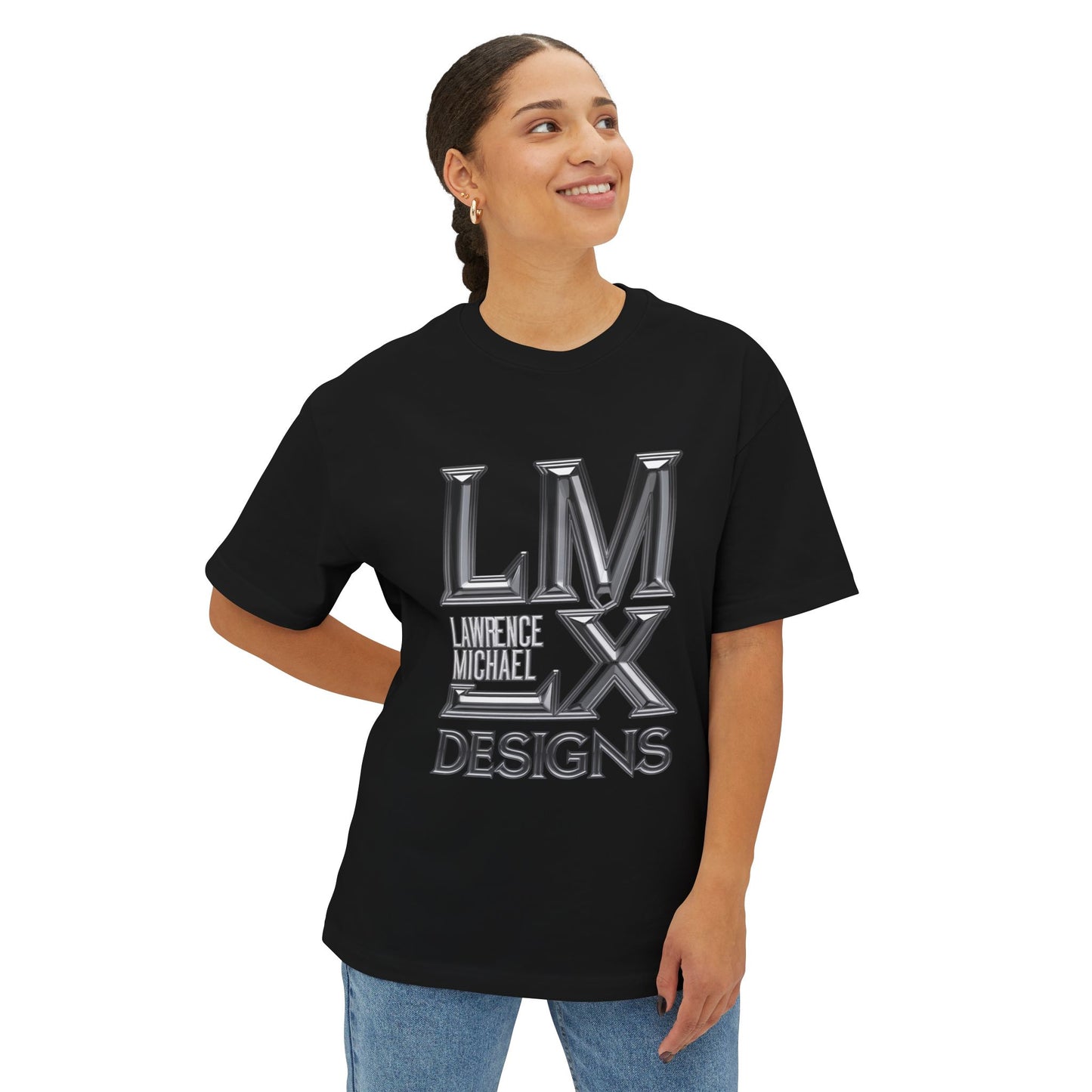 LMX Designs Chrome Embossed 3D Logo Oversized Tee