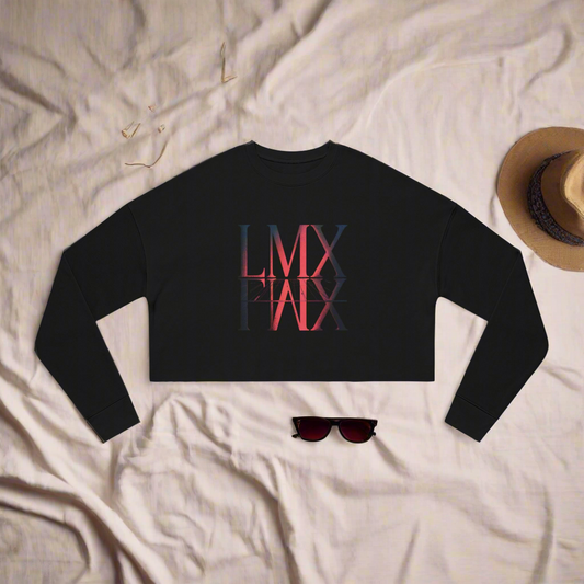 LMX Mirrored Logo Cropped Sweatshirt for Women | Premium Streetwear Long Sleeve Top