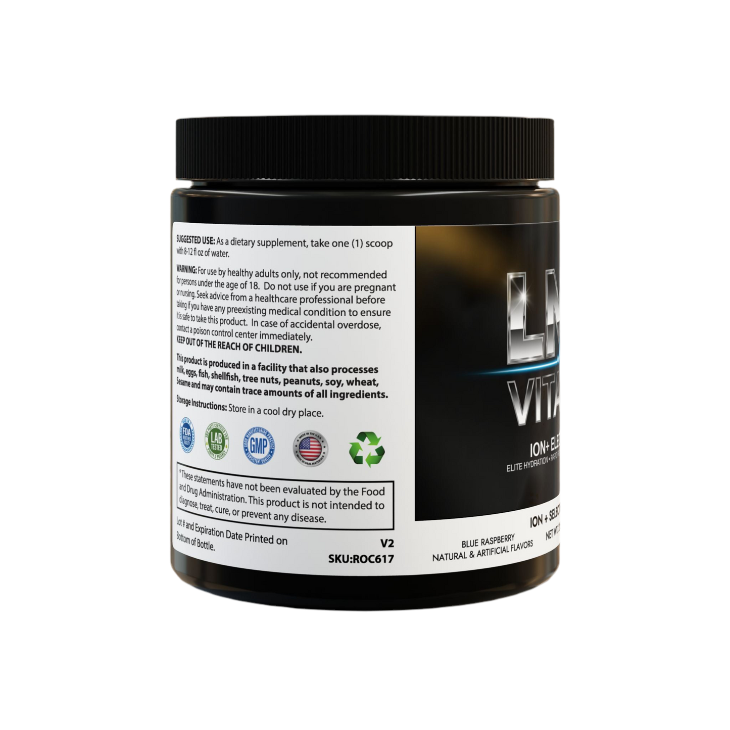 LMX Vitality ION+ Select Electrolyte Supplement – Hydration. Performance. Recovery. (Blue Raspberry, 225g, 7.9oz)