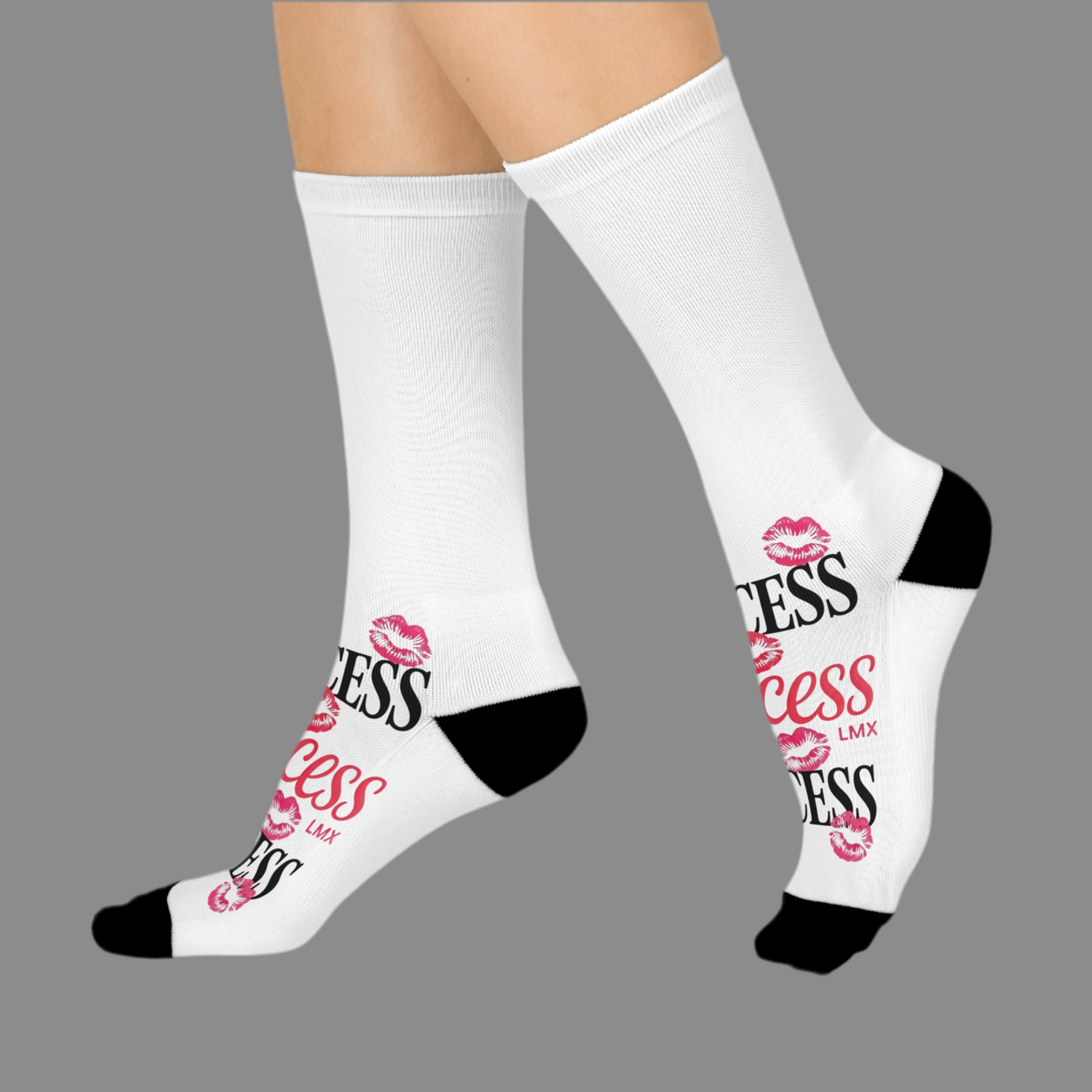 LMX-Crew Socks - Bladestep Princess Edition Red Lipstick Graphics