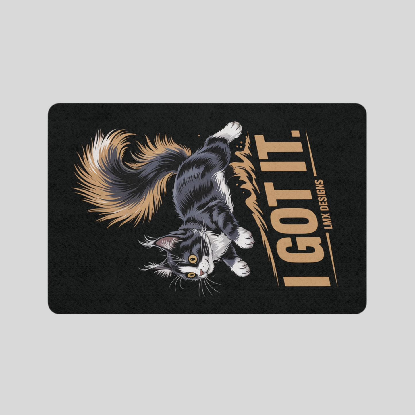 Cat Themed Pet Food Mat - 'I Got It' Design, 12x18