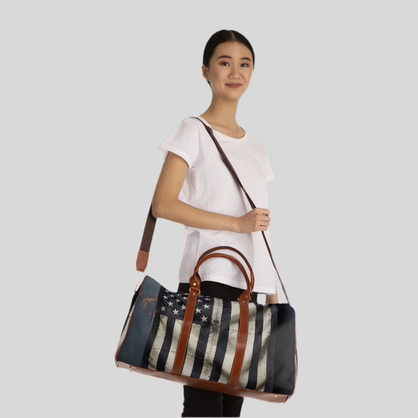 LMX Patriotic Waterproof Travel Bag – Vintage-Inspired, Built for Adventure