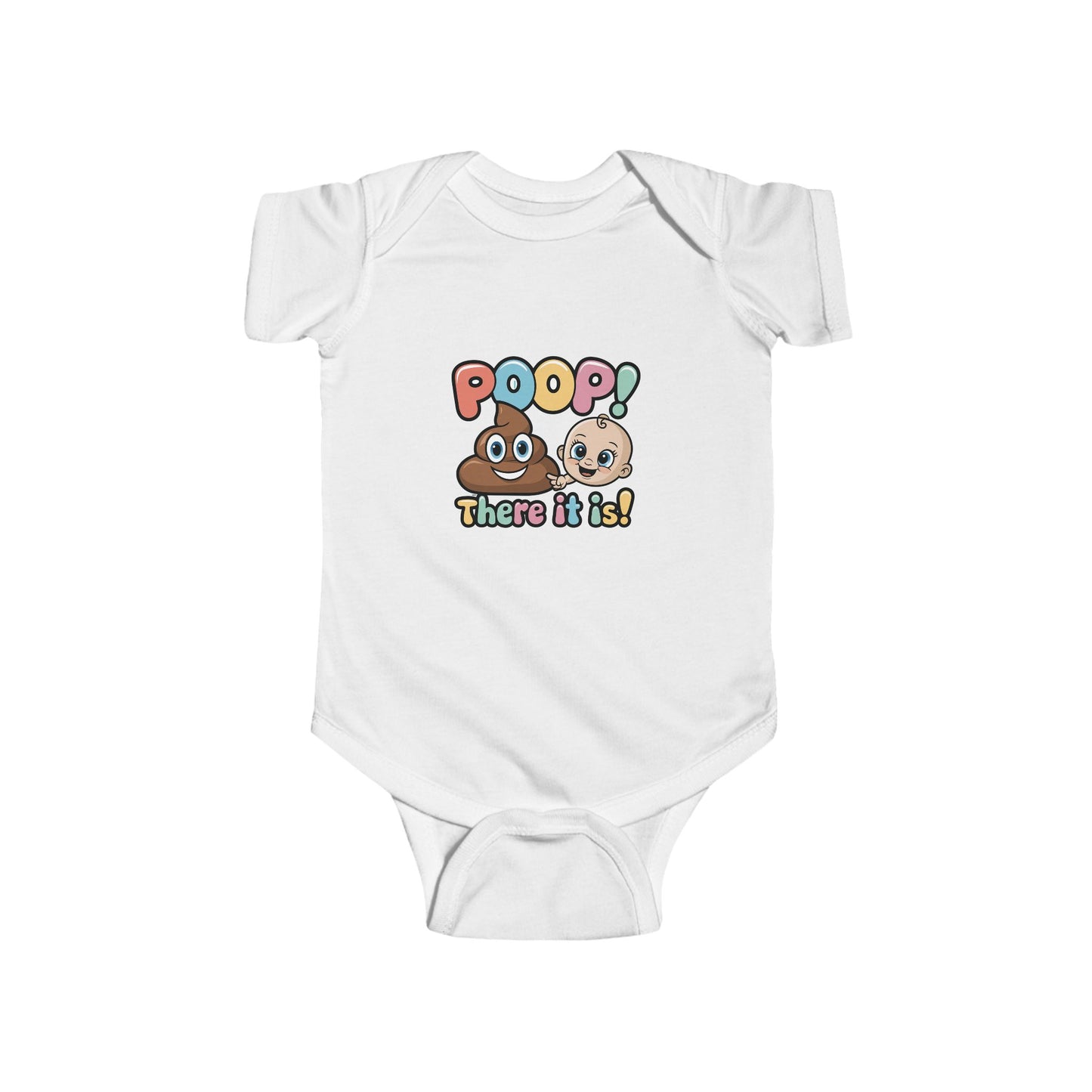 Baby Onesie Funny LMX-Poop There It Is Graphic Infant Fine Bodysuit