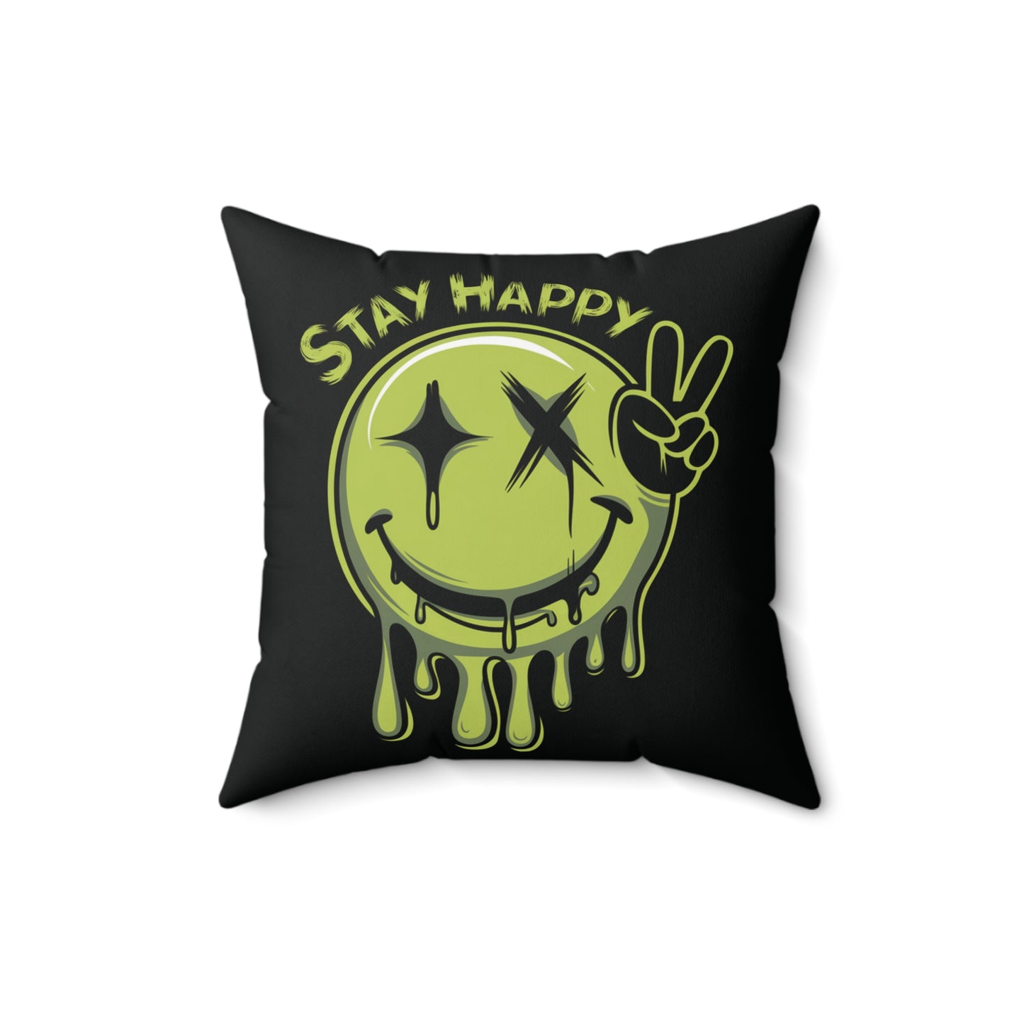 LMX Designs Stay Happy Smiley Pillow Cover - LMX Designs Distressed American Flag