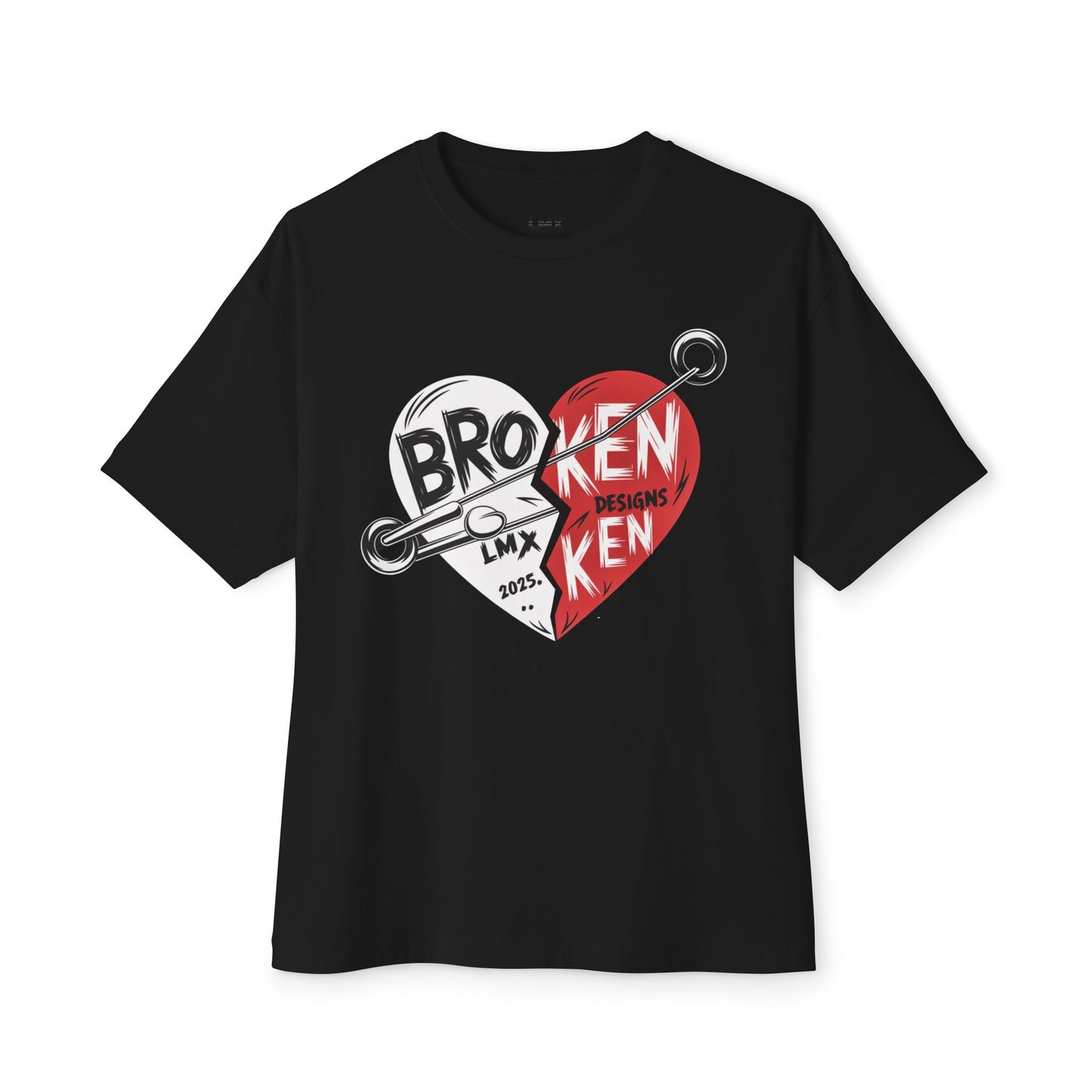 LMX Designs Colorful Broken Heart Oversize T