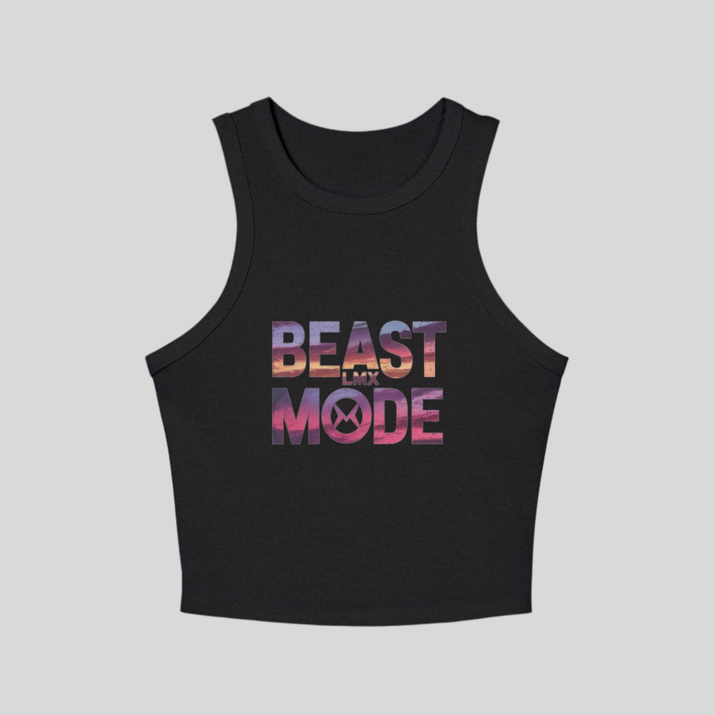LMX Beast Mode Racer Tank Top – Women’s Micro Rib Crop Top