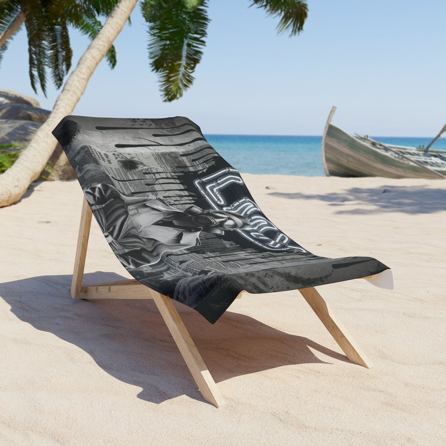 Oversized Beach Towel - X4 Fractured Femme Dystopia Collection
