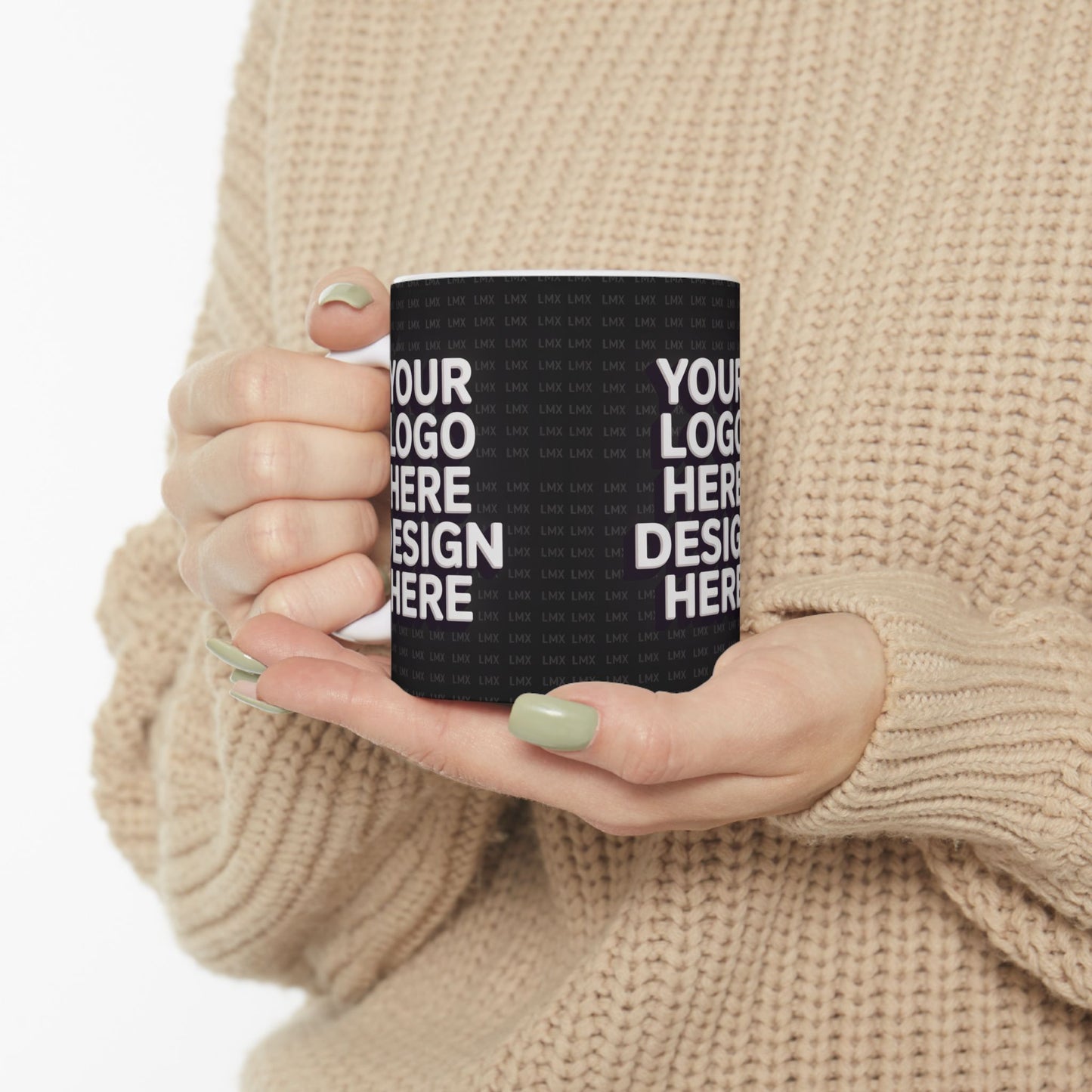 Introducing our Customizable Black Ceramic Coffee Mug – 11 oz & 15 oz
