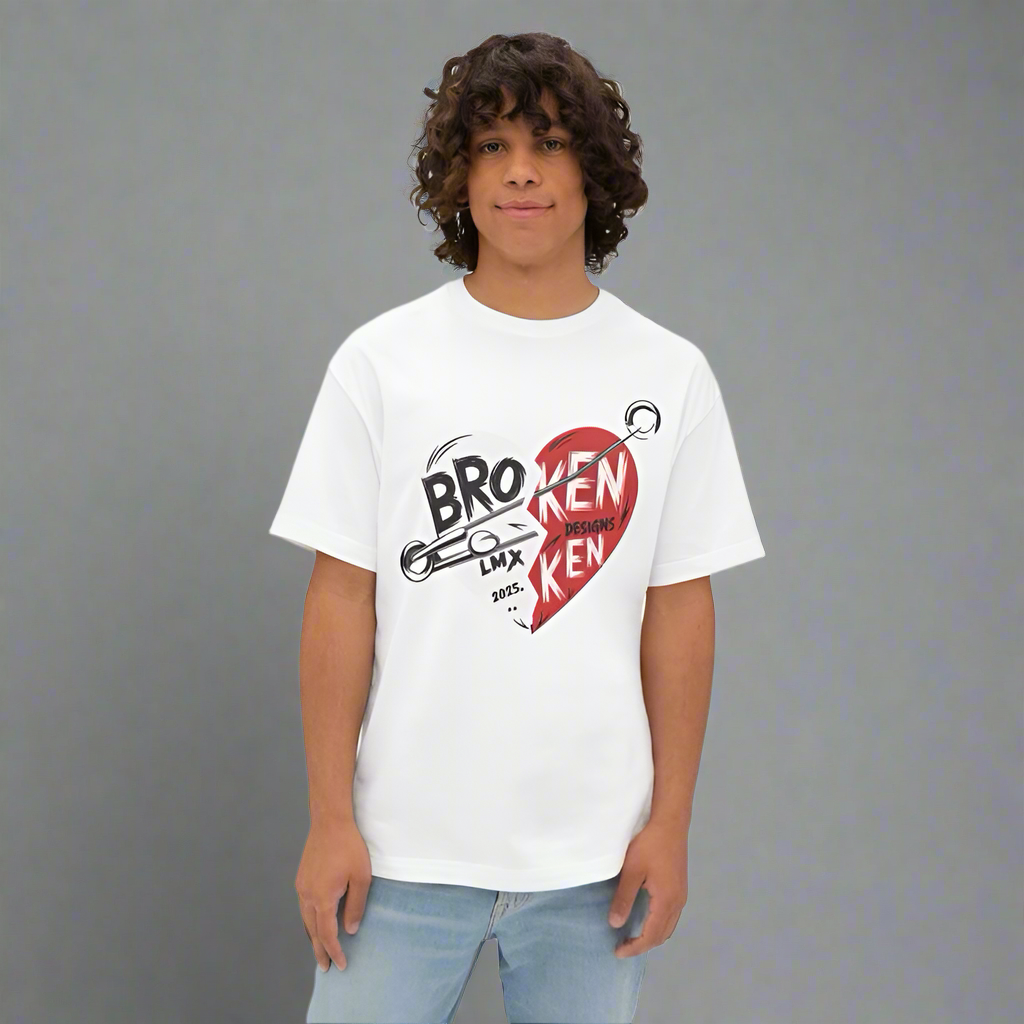 BROKEN Heart Oversized T-Shirt – LMX Designs In White