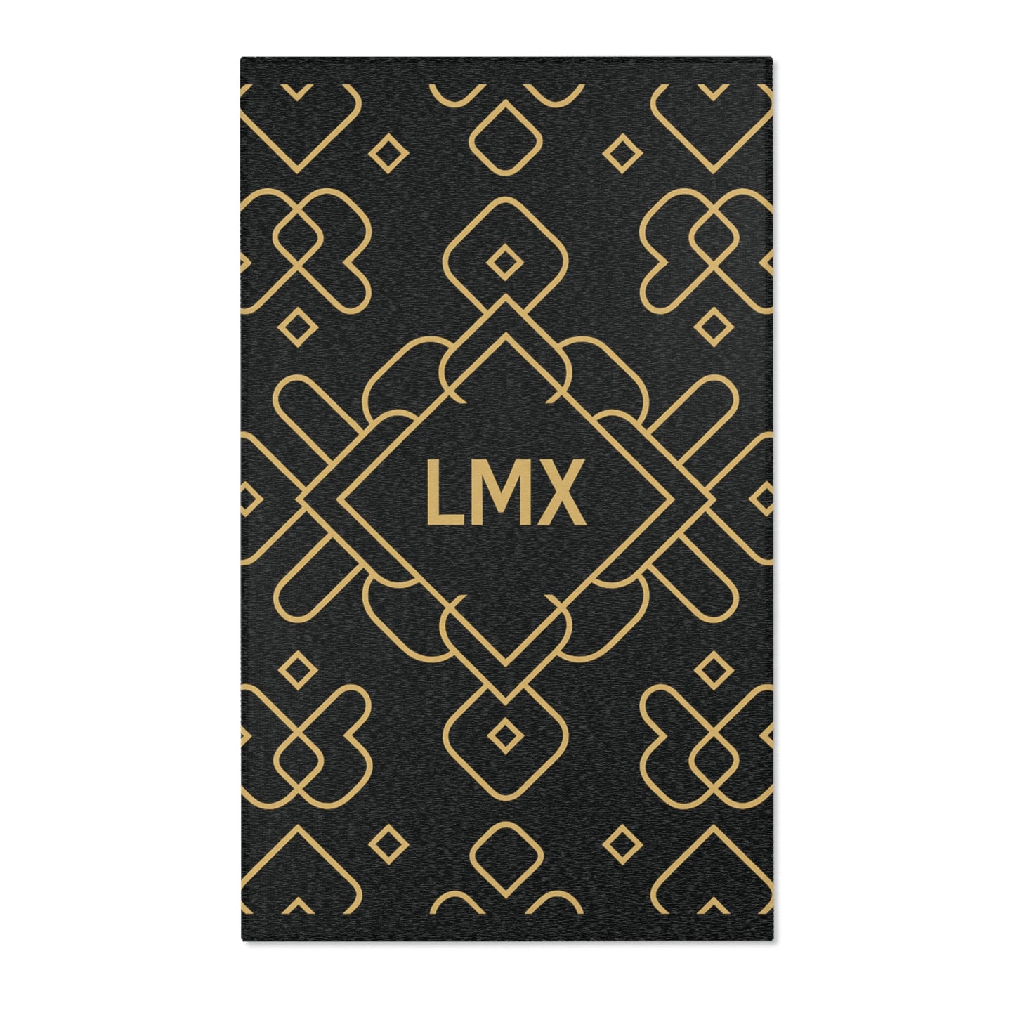 Cryptify Area Rug – LMX Signature Black & Gold Geometric Design