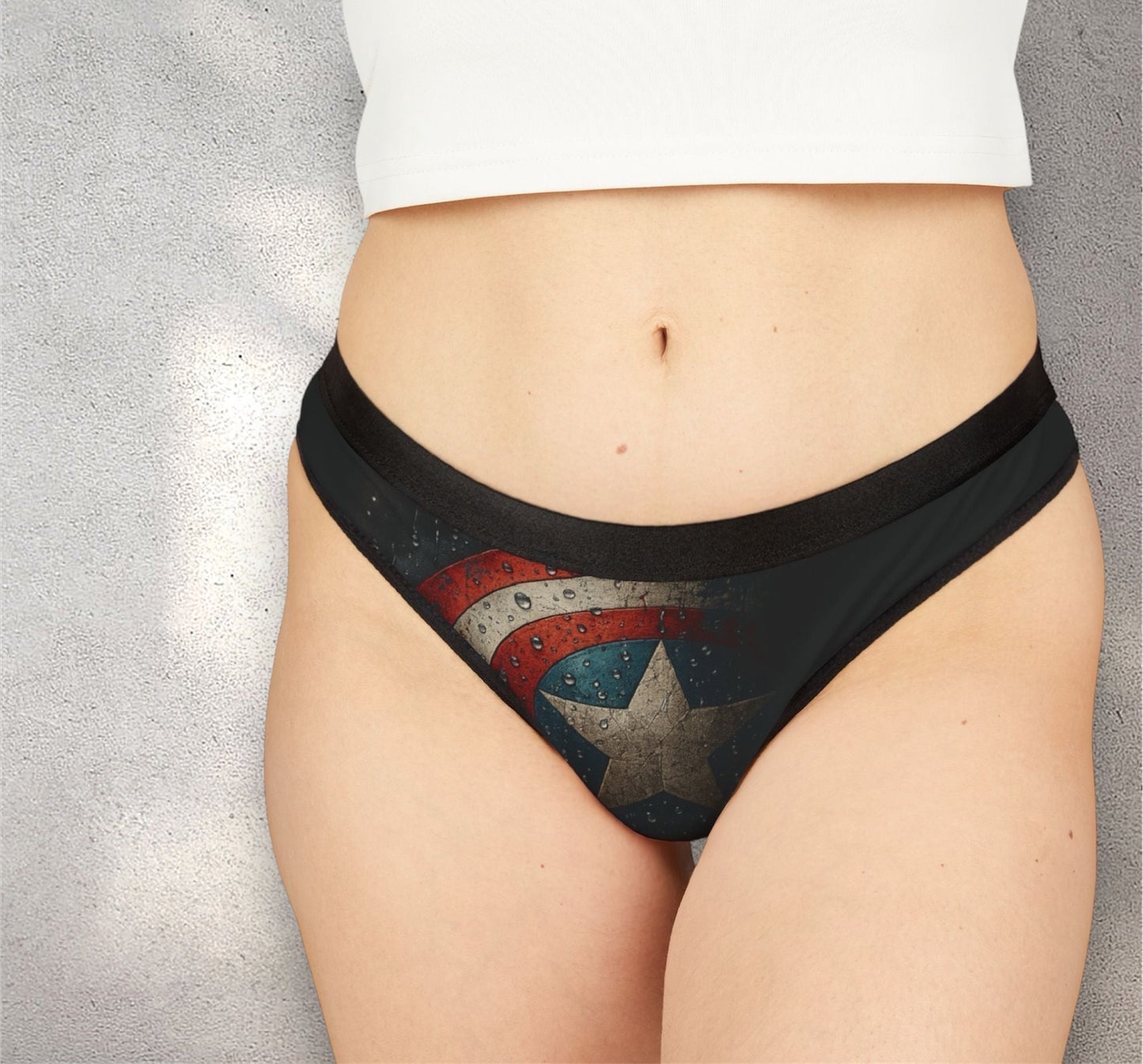 Shielded Desire Red, White & Bold Thongs by LMX Designs