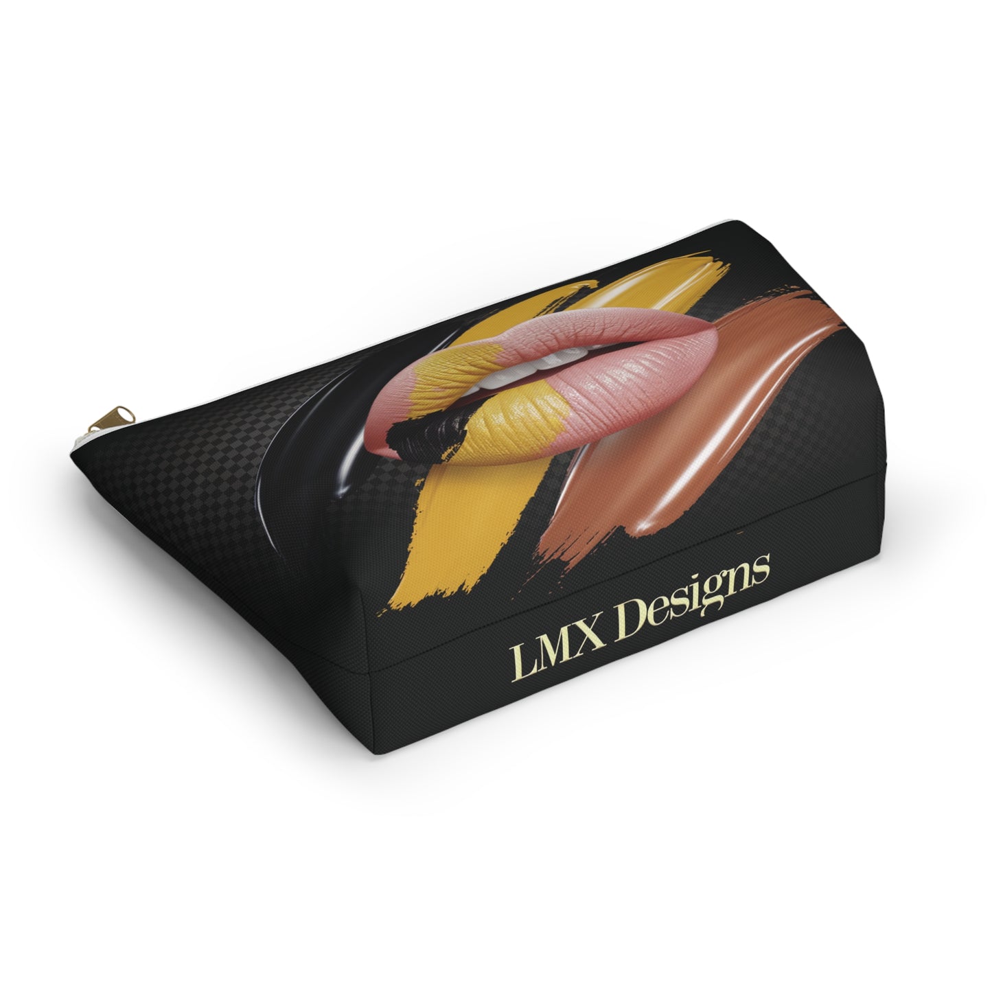 LMX Designs – Custom Logo Artist Lip Accessory Pouch | Stylish T-Bottom Design for Everyday Essentials