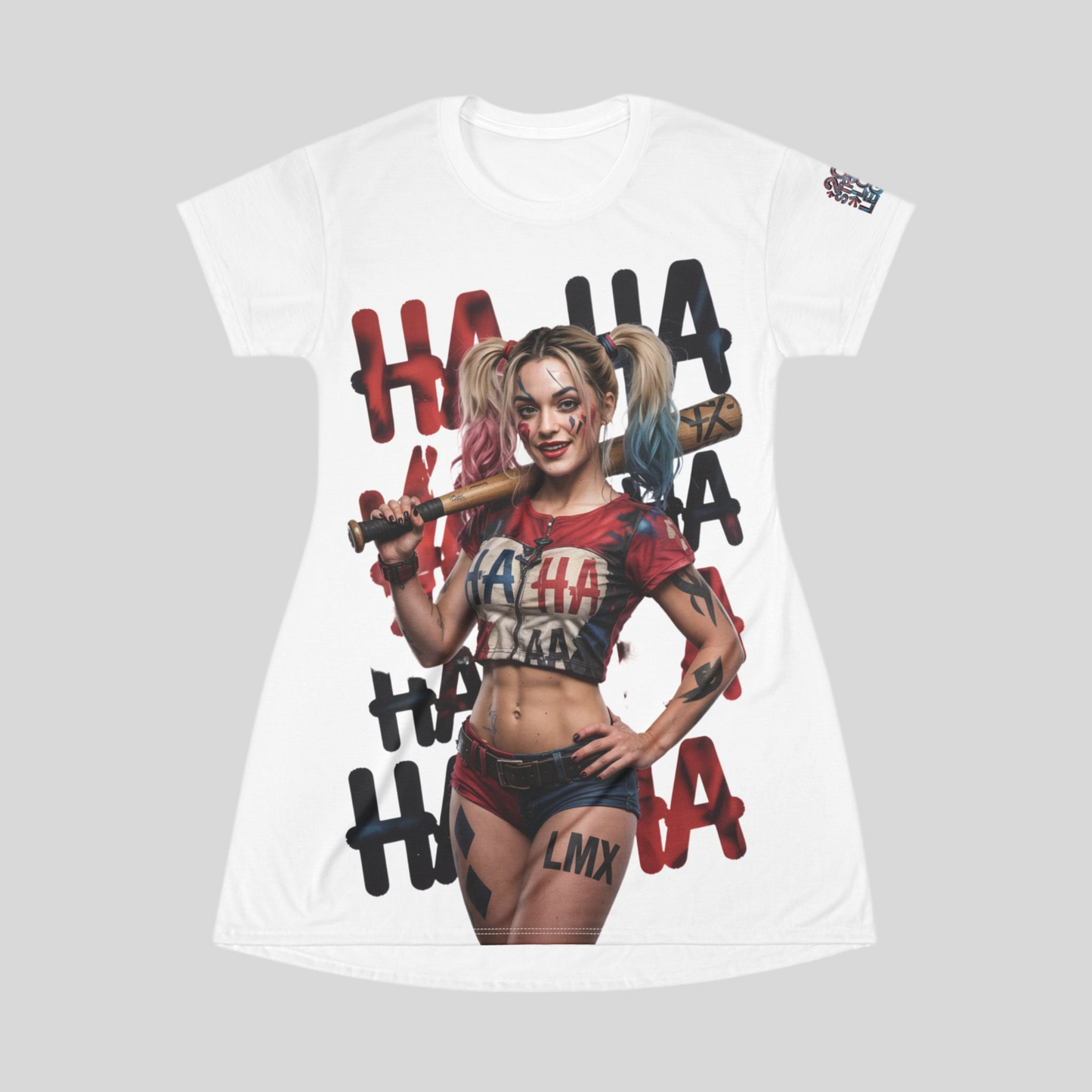 Harley Quinn Graphic T-Shirt Dress – Fun & Bold Fashion