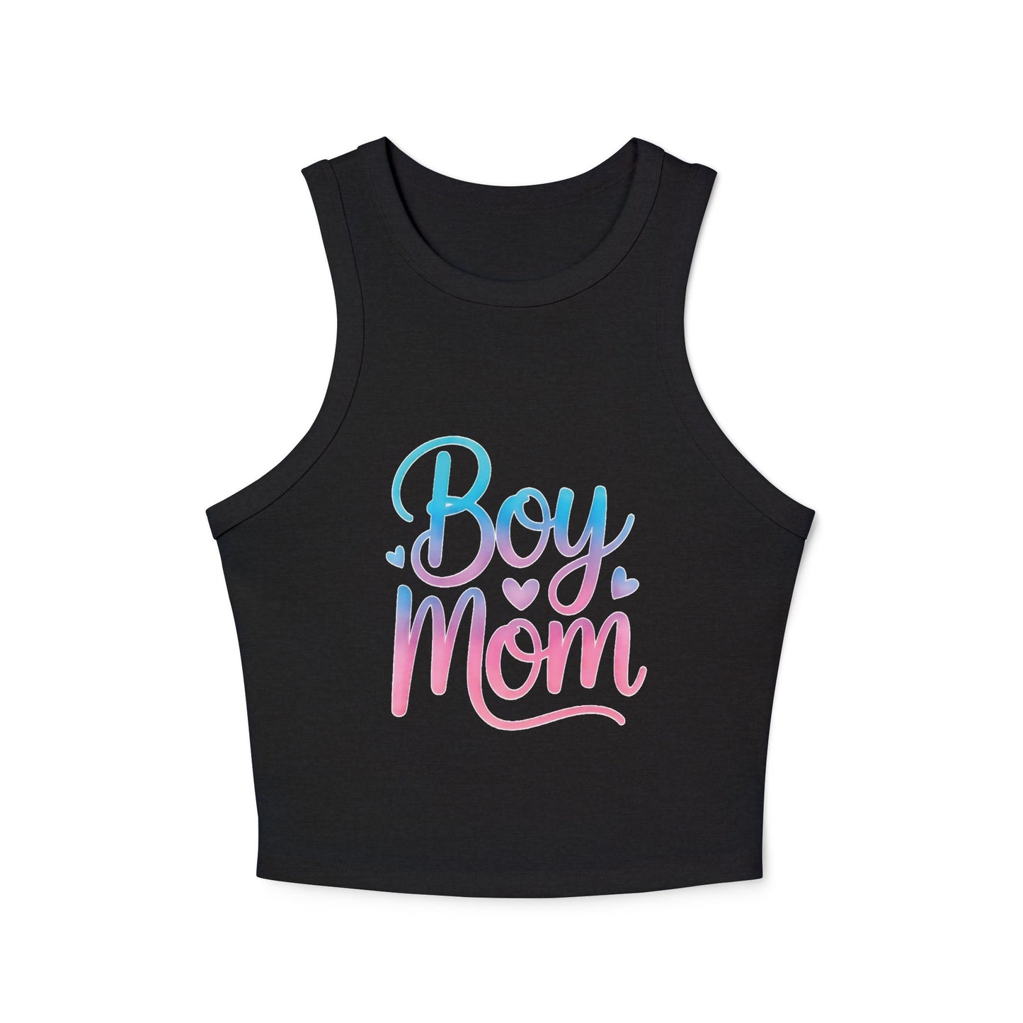 LMX Designs Women’s Micro Rib Racer Tank – Boy Mom Edition