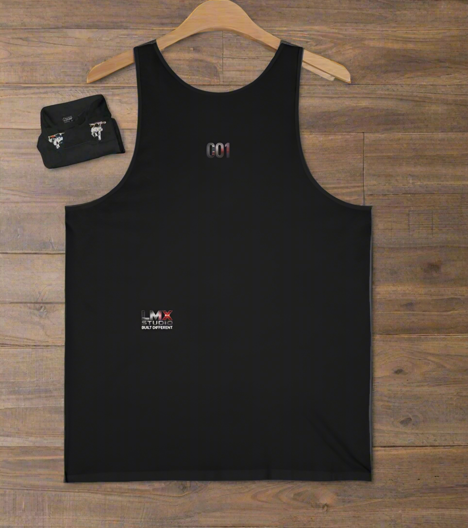 LMX Studio™ BUILT DIFFERENT Mens Tank Blackout Drop 001