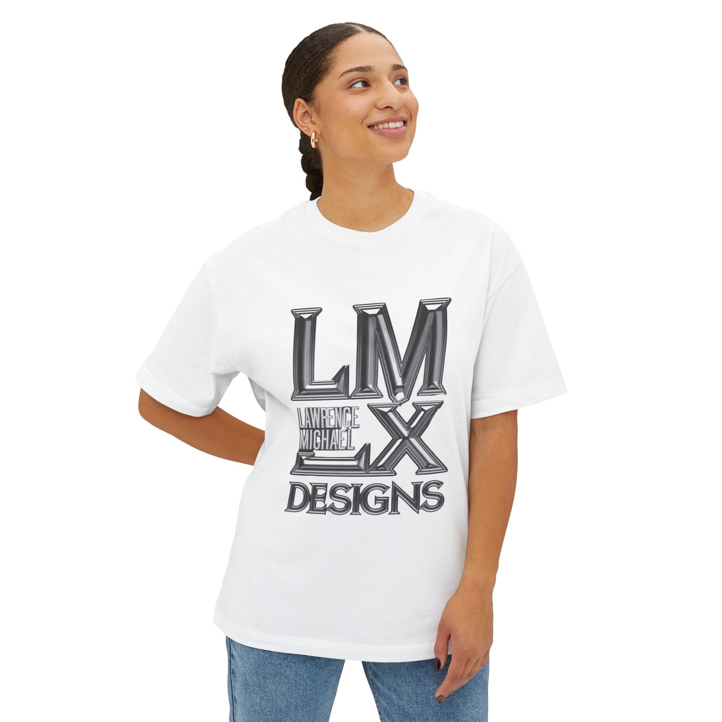 LMX Designs Chrome Embossed 3D Logo Oversized Tee