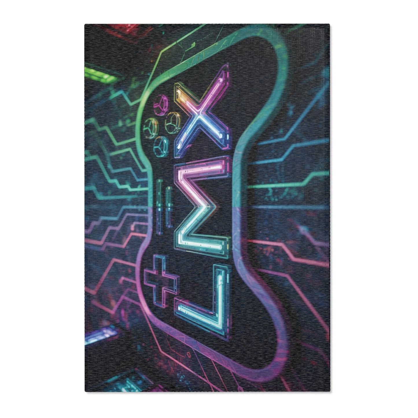 Futuristic Gamer Controller Area Rug – LMX Edition