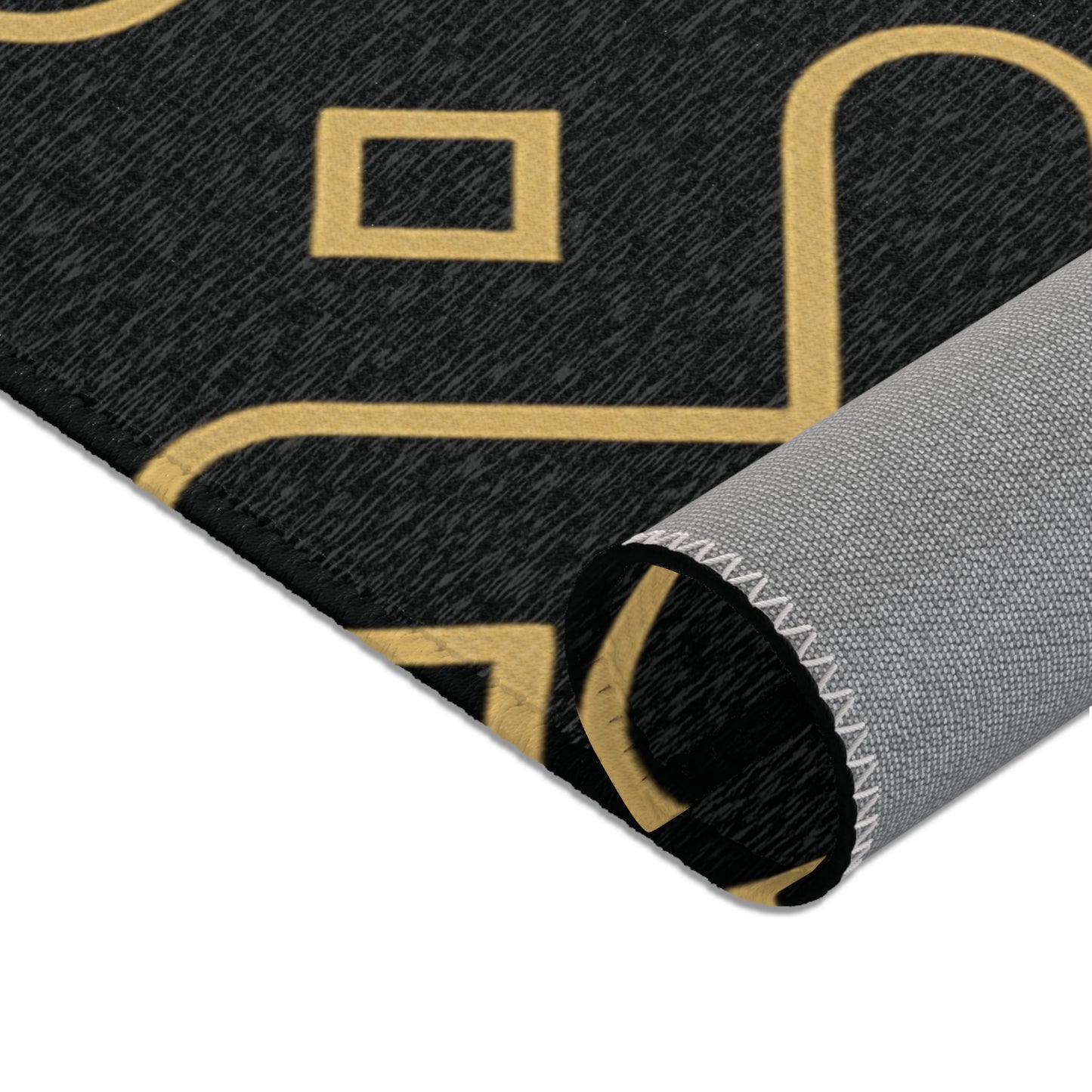 Cryptify Area Rug – LMX Signature Black & Gold Geometric Design