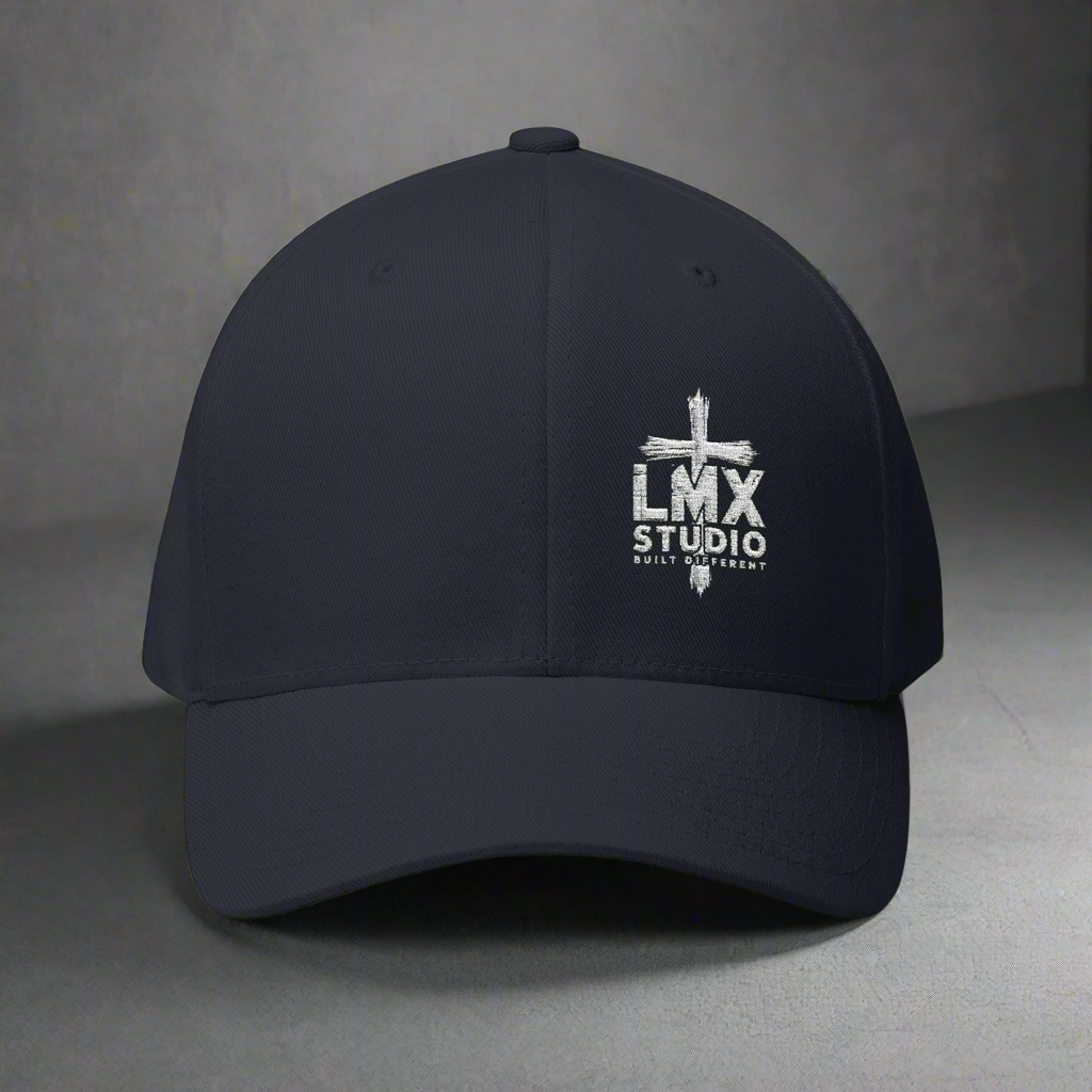 LMX Studio Cross Hat – Premium Embroidered Streetwear Cap | Built Different | Unisex Adjustable Dad Hat (Black, Dark Grey, Royal Blue, Dark Navy)