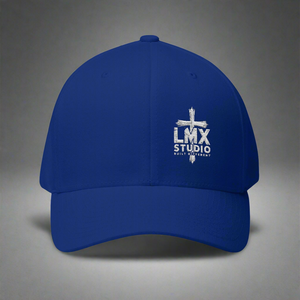 LMX Studio Cross Hat – Premium Embroidered Streetwear Cap | Built Different | Unisex Adjustable Dad Hat (Black, Dark Grey, Royal Blue, Dark Navy)