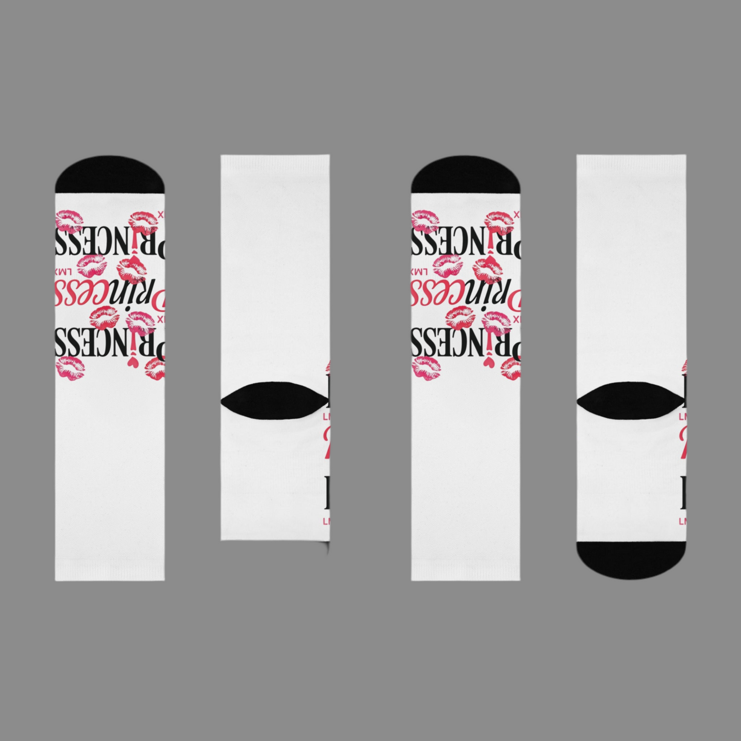 LMX-Crew Socks - Bladestep Princess Edition Red Lipstick Graphics