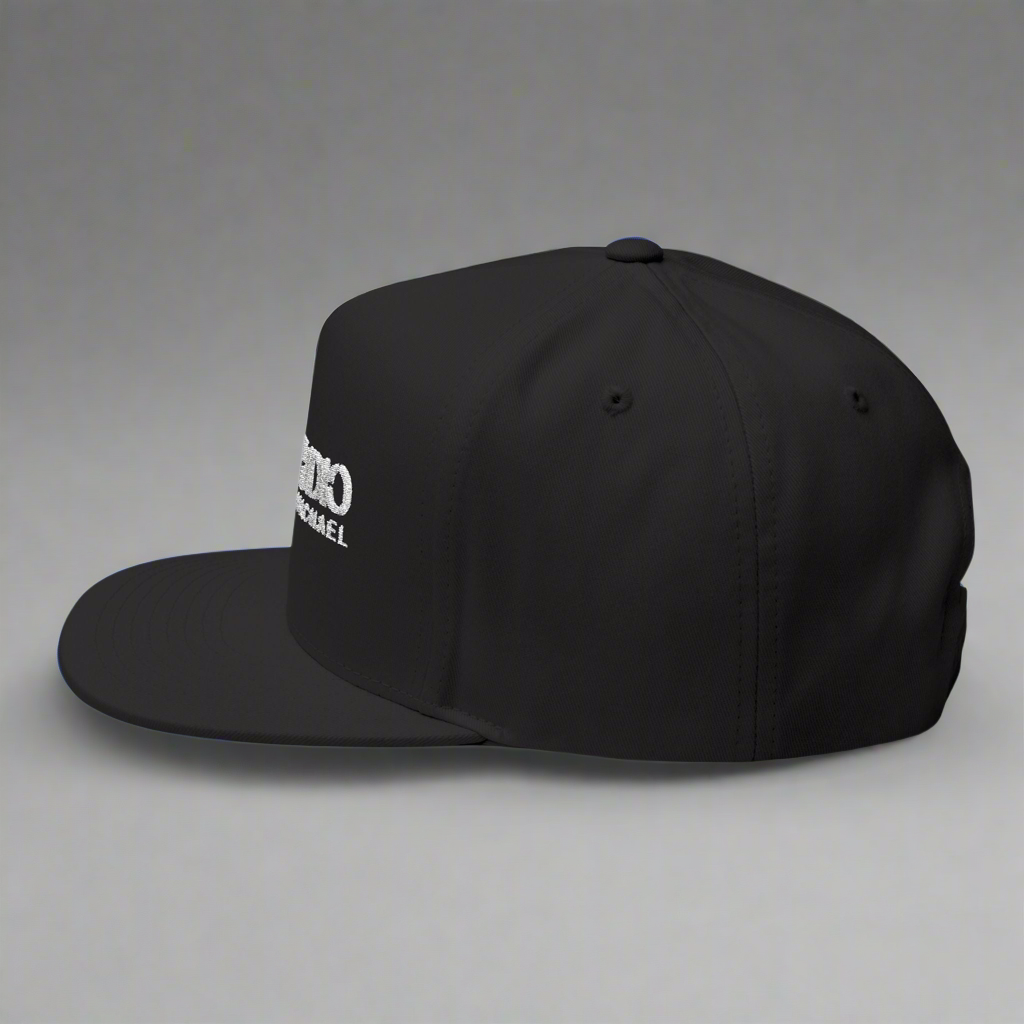 LMX Studio Lawrence Michael Embroidered Snapback Hat – Flat Bill Cap in Black and Royal Blue