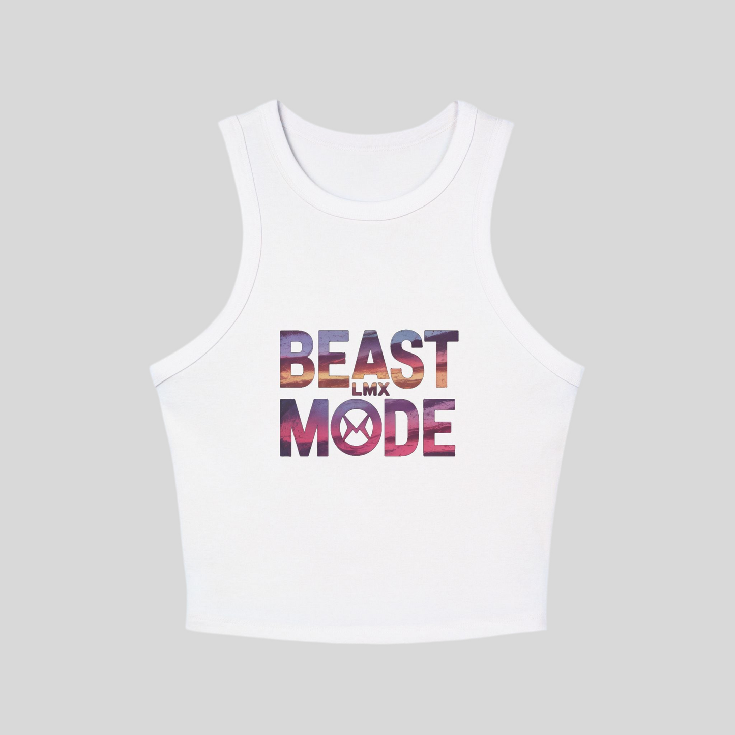 LMX Beast Mode Racer Tank Top – Women’s Micro Rib Crop Top