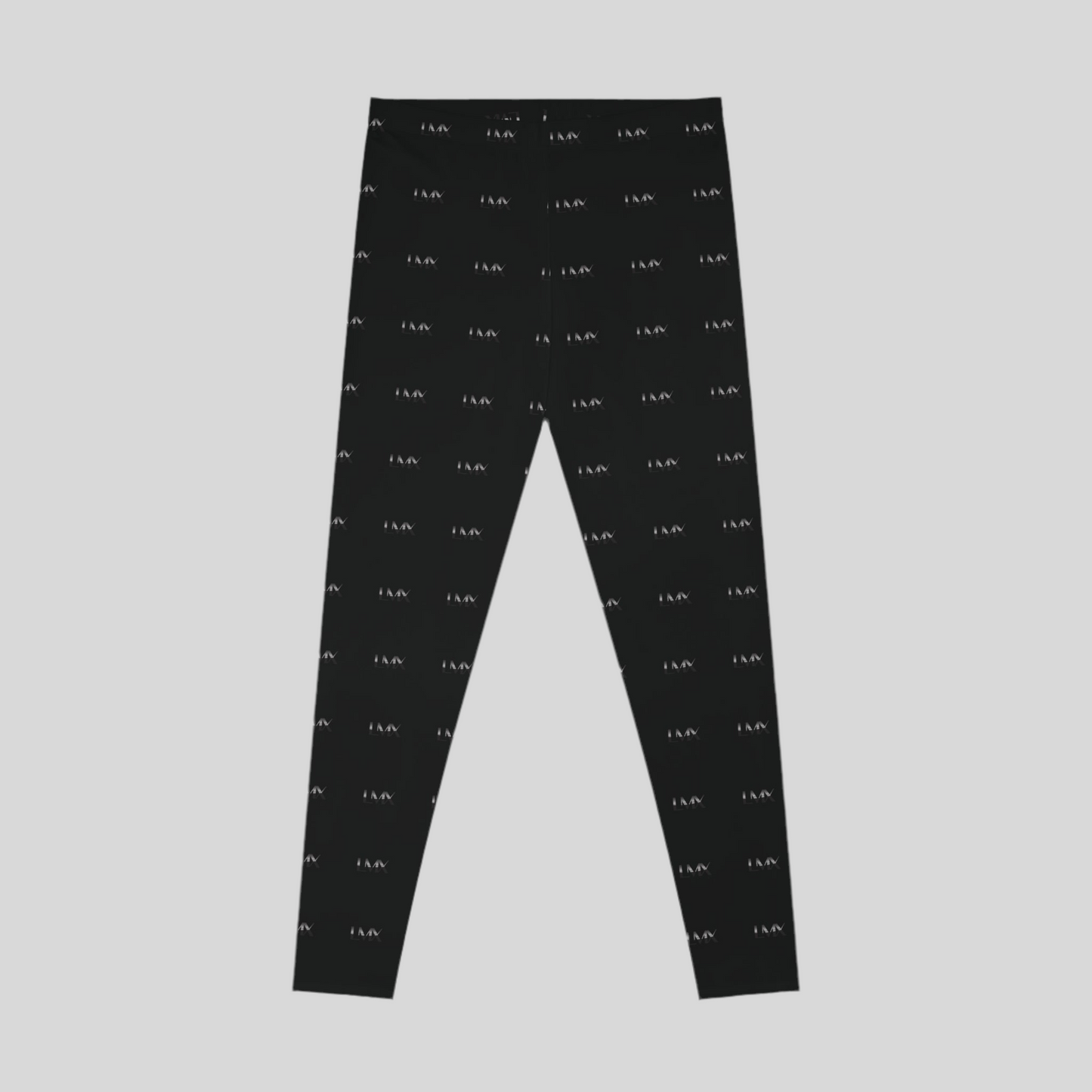 LMX All-Over Print Black Leggings – Elegance in Motion