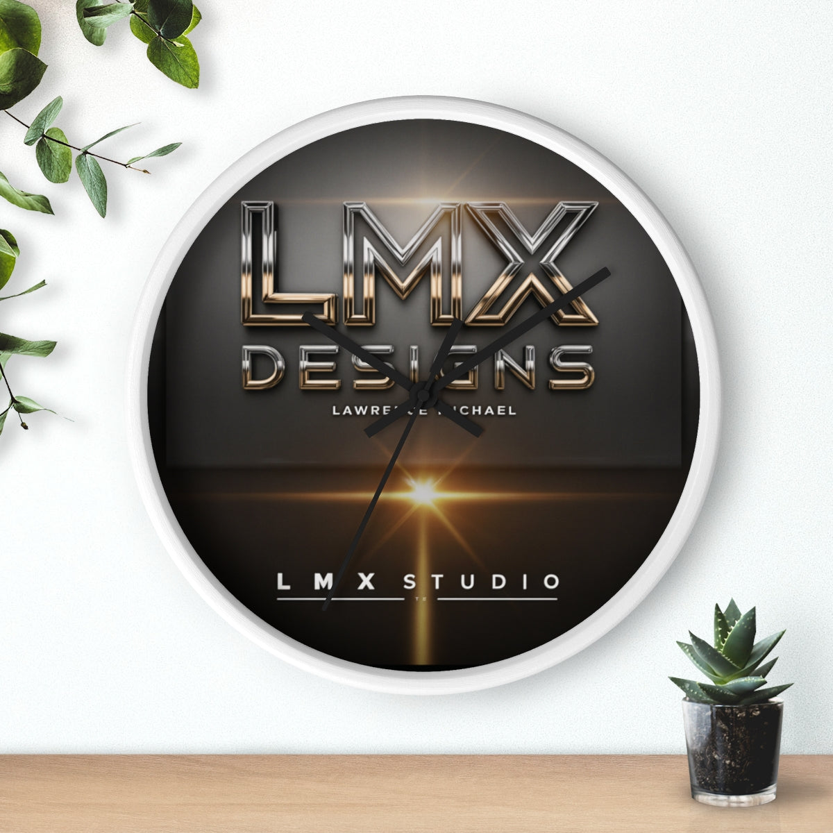LMX Studio Signature Wall Clock – Premium Silent Quartz Designer Clock | Modern Luxury Home & Office Décor by Lawrence Michael (Black or White Frame)