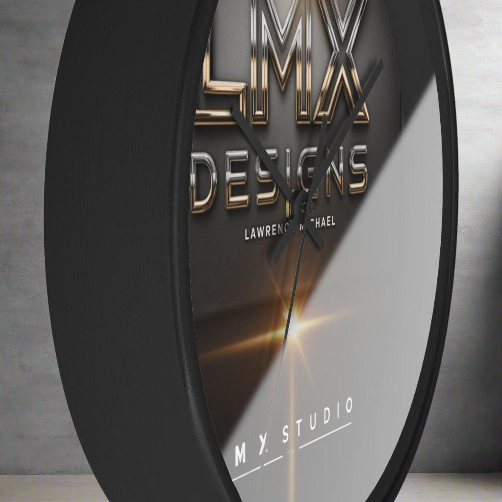 LMX Studio Signature Wall Clock – Premium Silent Quartz Designer Clock | Modern Luxury Home & Office Décor by Lawrence Michael (Black or White Frame)