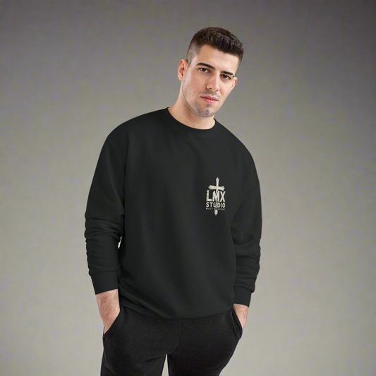 LMX Studio “Built Different” Champion Crewneck Premium Men’s Streetwear Sweatshirt Black,Charcoal Heather and Navy
