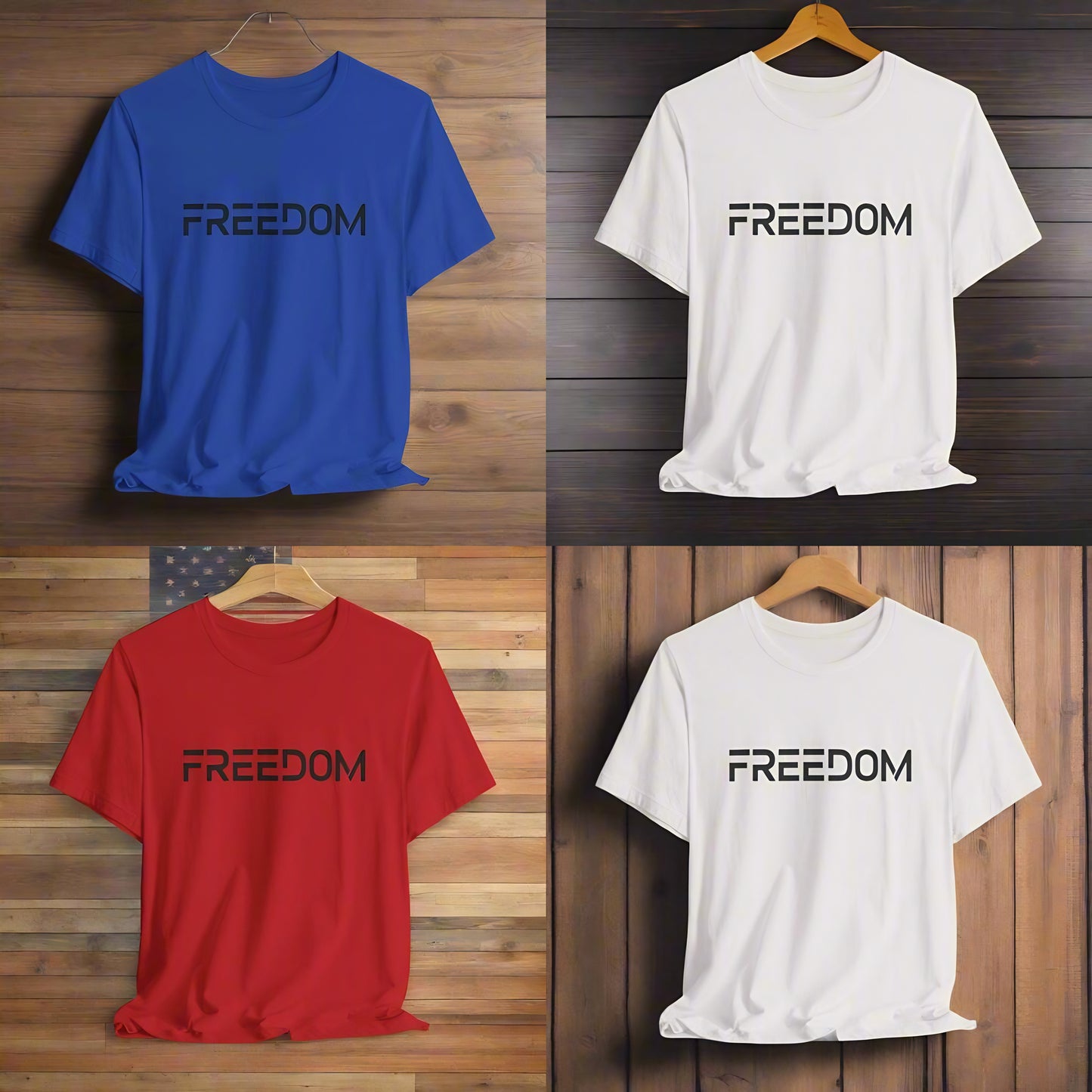 FREEDOM T-Shirt – Patriotic Red, White, Blue & Vintage White Collection | Premium Unisex Tee by LMX Studio