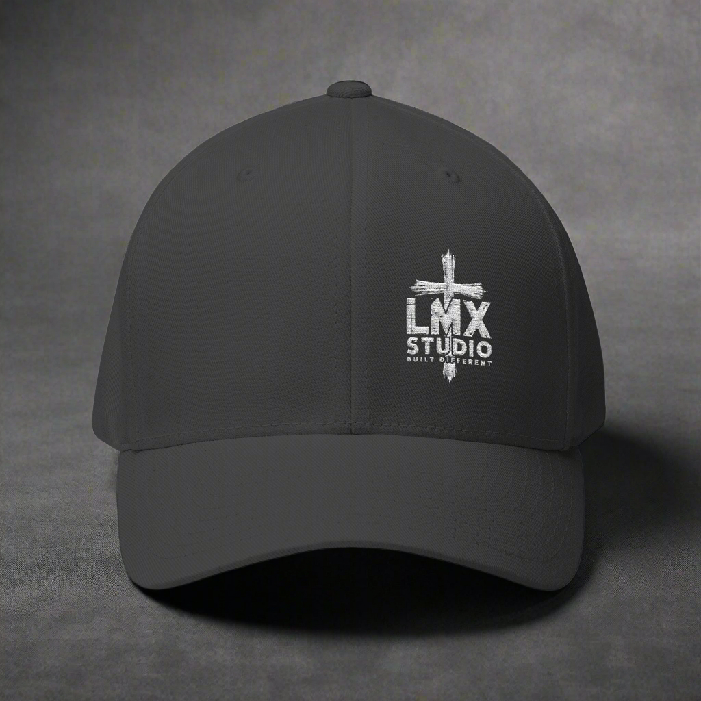 LMX Studio Cross Hat – Premium Embroidered Streetwear Cap | Built Different | Unisex Adjustable Dad Hat (Black, Dark Grey, Royal Blue, Dark Navy)