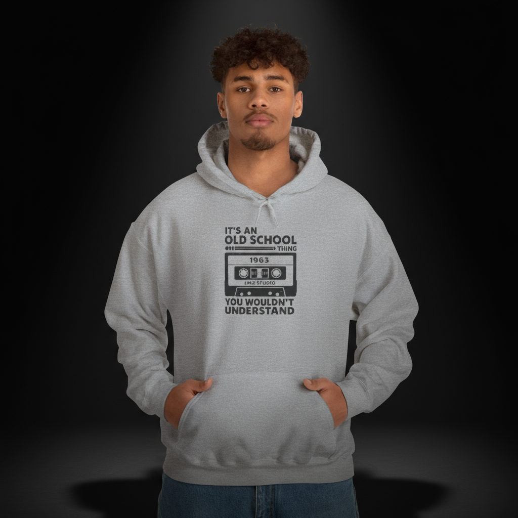 Old School Thing 1963 Cassette Hoodie by LMX Studio Retro Streetwear Pullover