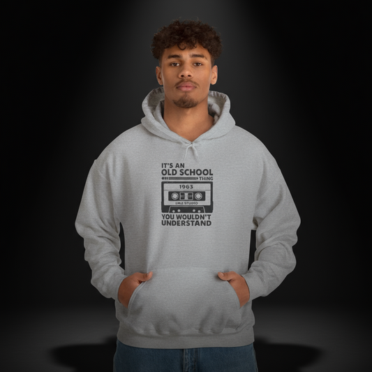 Old School Thing 1963 Cassette Hoodie by LMX Studio Retro Streetwear Pullover