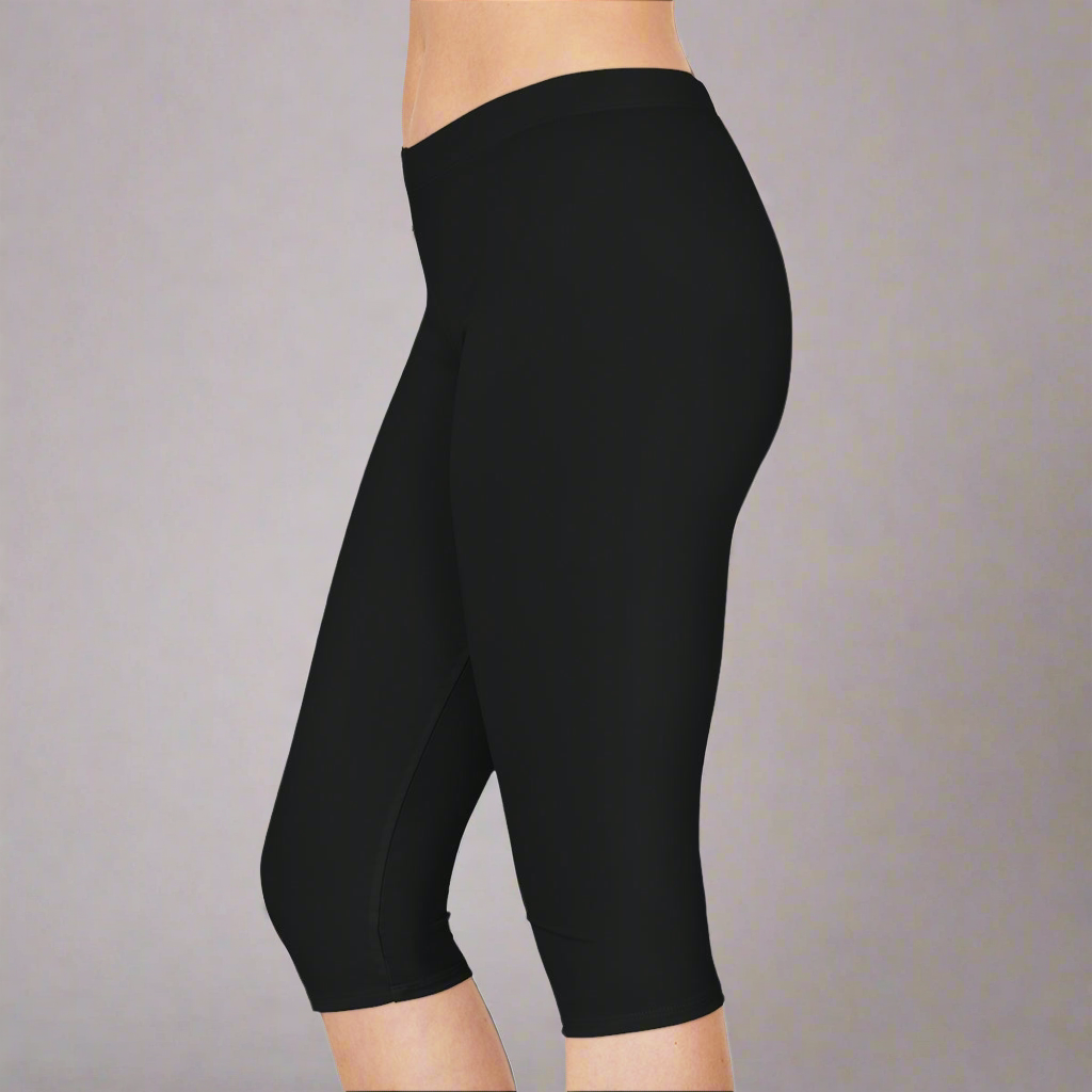 Patriotic Women’s Capri Leggings – “Made in America” 1776 Star Logo | Athletic USA Pride Workout Pants