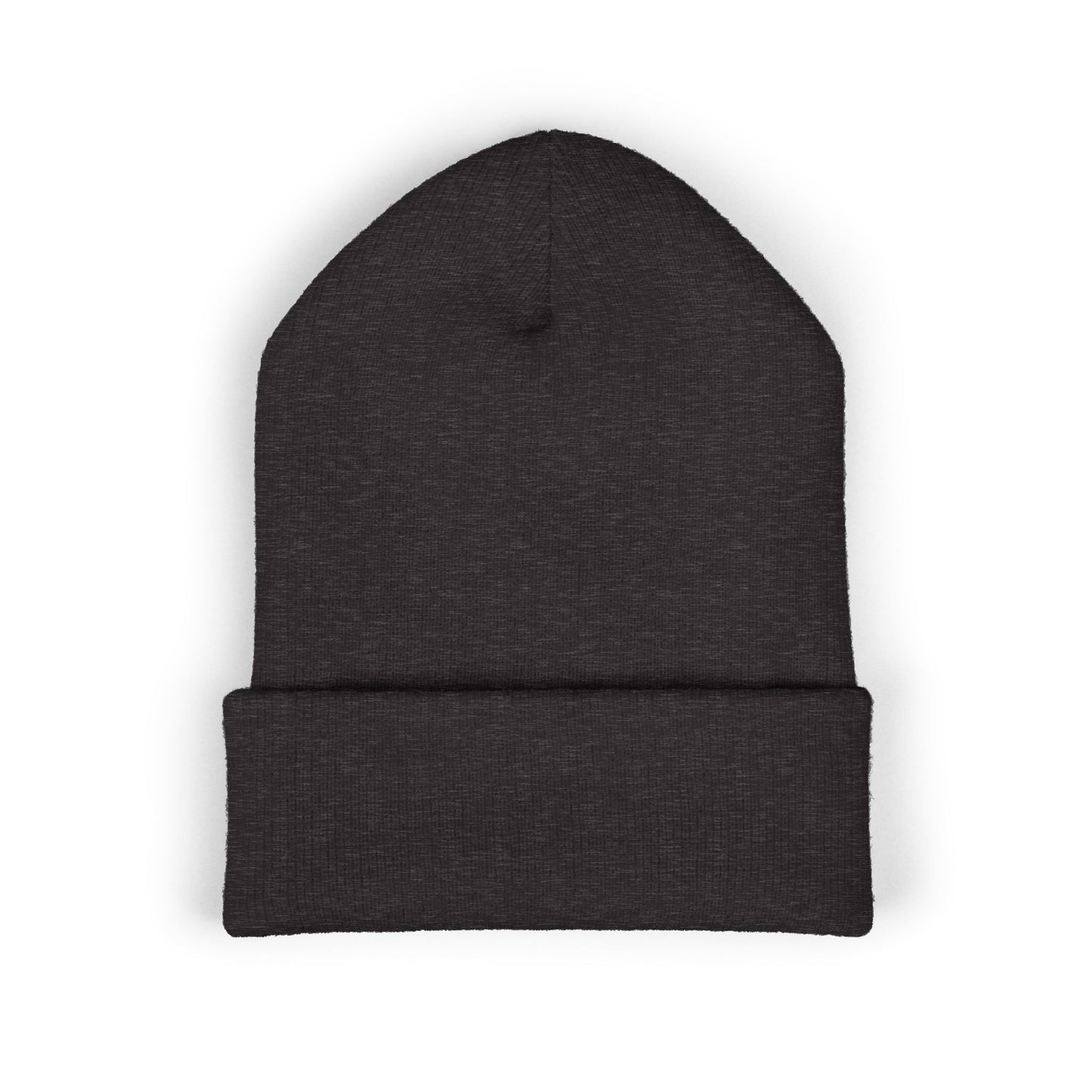 LMX Studio Puff Print Beanie Built Different Embossed Logo Premium Black and Dark Grey Knit Winter Hat