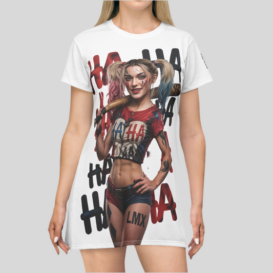 Harley Quinn Graphic T-Shirt Dress – Fun & Bold Fashion