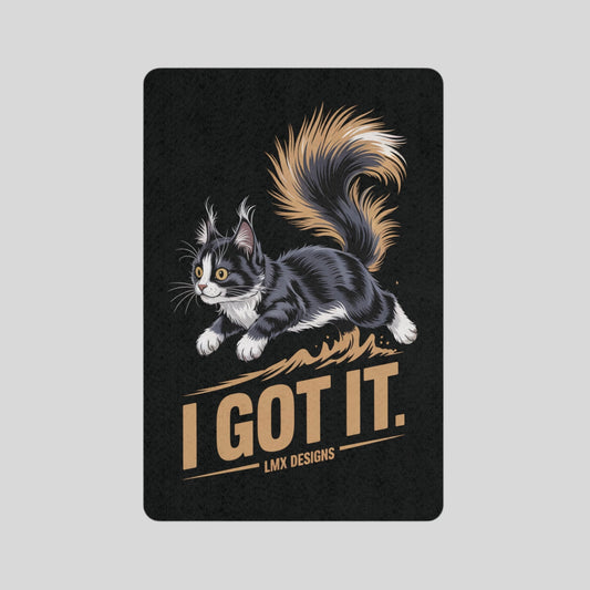 Cat Themed Pet Food Mat - 'I Got It' Design, 12x18