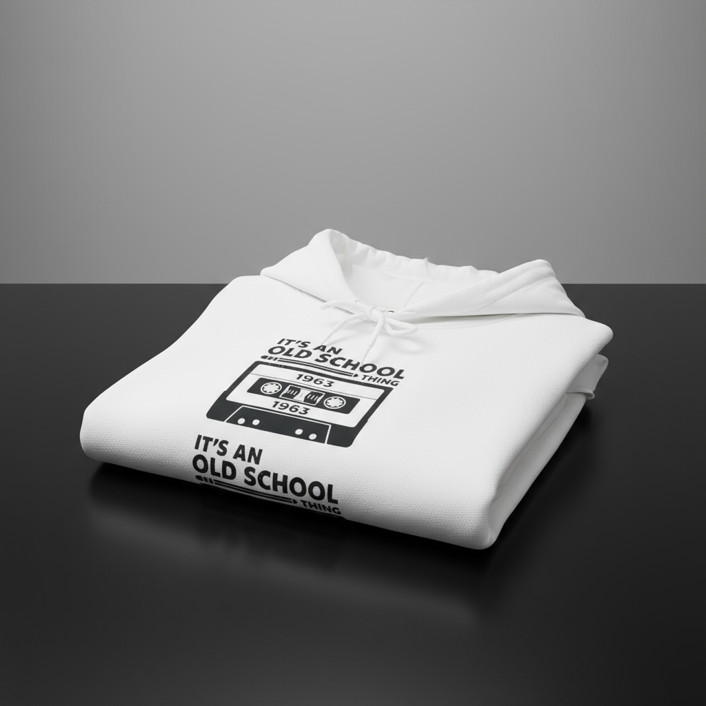 Old School Thing 1963 Cassette Hoodie by LMX Studio Retro Streetwear Pullover