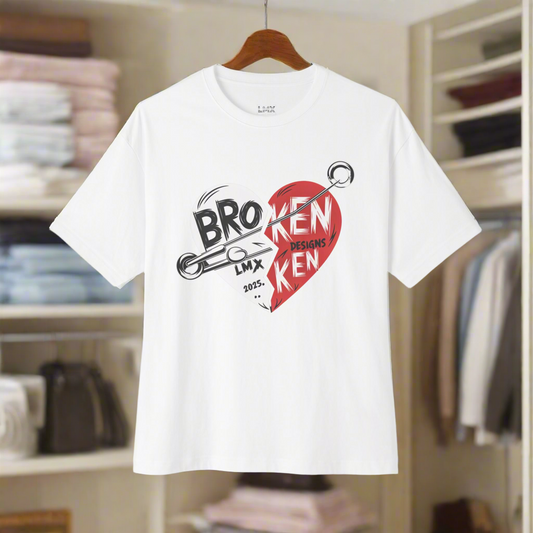 BROKEN Heart Oversized T-Shirt – LMX Designs  In White